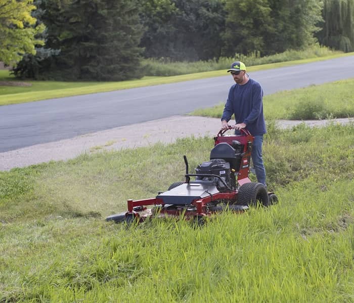 Walk behind mower stand best sale on attachment